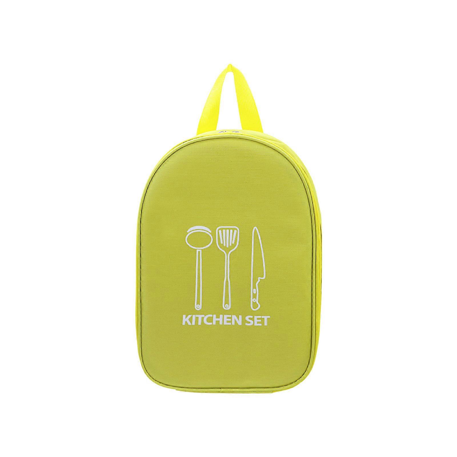 Multiple Compartments Utensils Holder Camp Cookware Storage Container for Backpacking Picnics and Family Campouts  Green