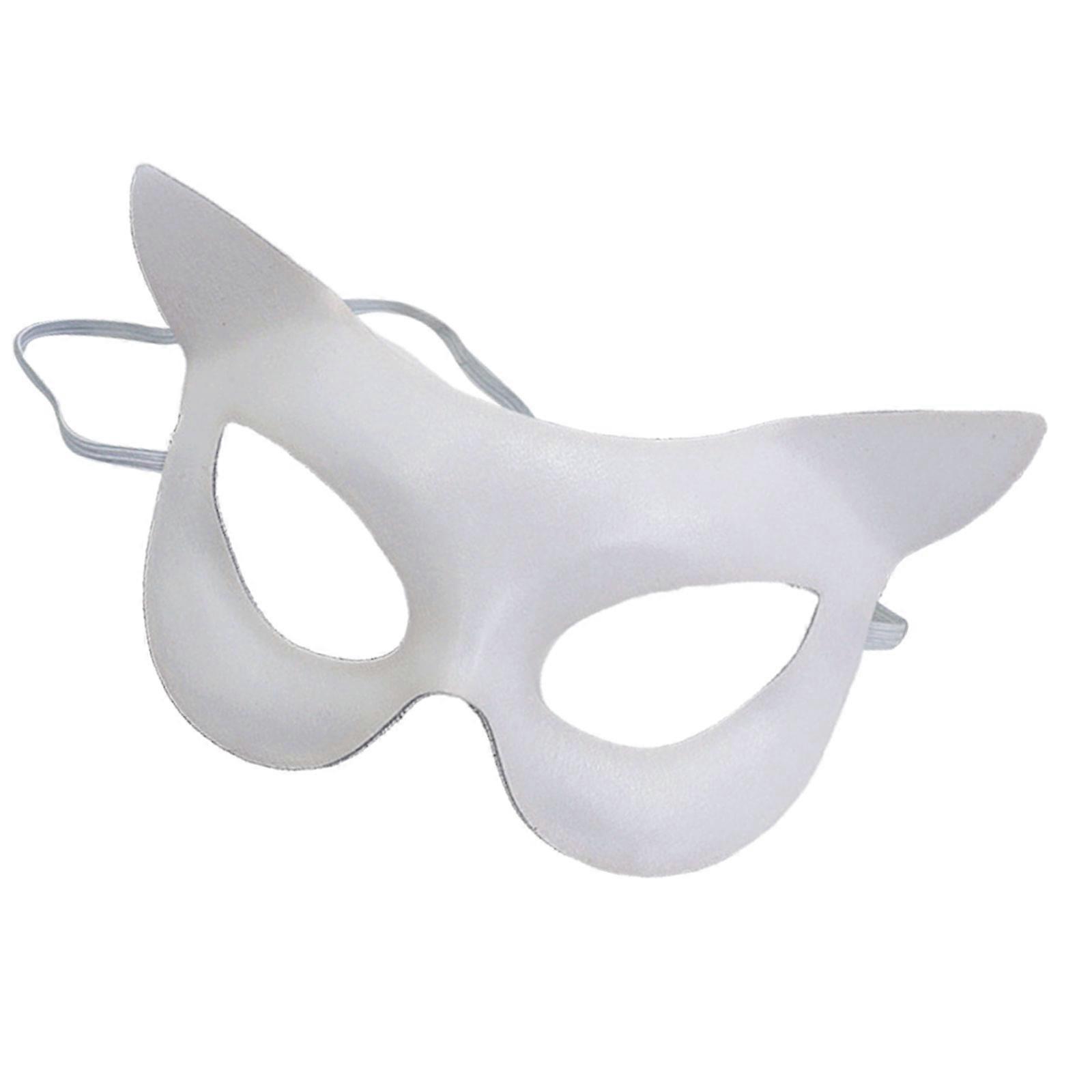 Lightweight Reusable Cats Character Mask For Theater Performances Childrens Activities And Theme Parties  White