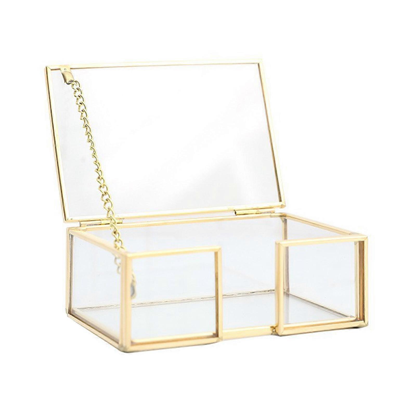 Clear Glass Business Card Organiser 96x26x47mm Large Capacity Name Card Case For Corporate Event And Executives Use Multicolor