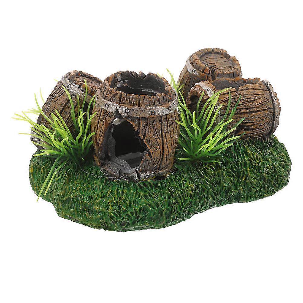 Betta Fish Hideout Barrel Shaped Decor For Aquarium Setup Realistic Appearance 1Pack
