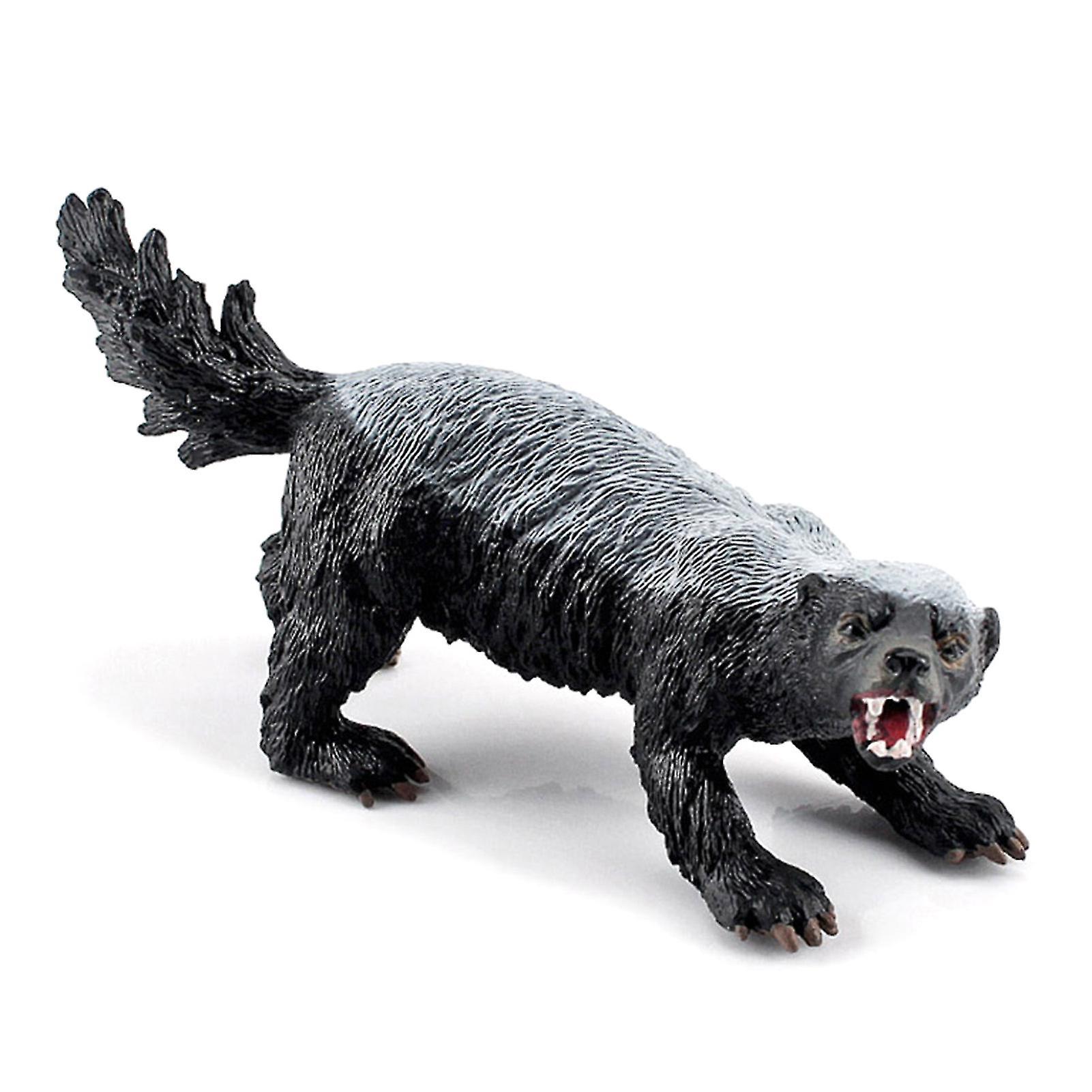 Honey Badger Figurine Realistic Simulation Wild Animal Pvc Miniature Honey Badger Educational Toy For Kids