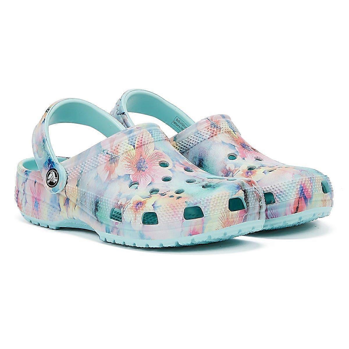 Crocs Classic Dream Womens Pure Water/Multi Clogs