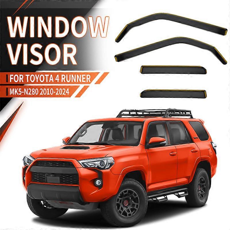 For TOYOTA 4RUNNER MK5 N280 2010-2024 Embedded Window Visor Rain OR Shine Side Window Deflector Shades Visor Ventvisor Strip