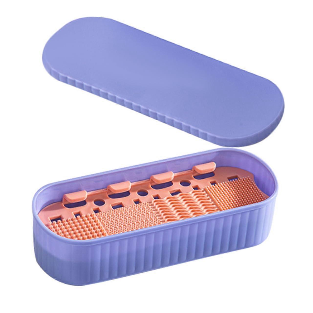 Makeup Brush Cleaner with Portable Drying Holder for Travel and Daily Use Compact Storage