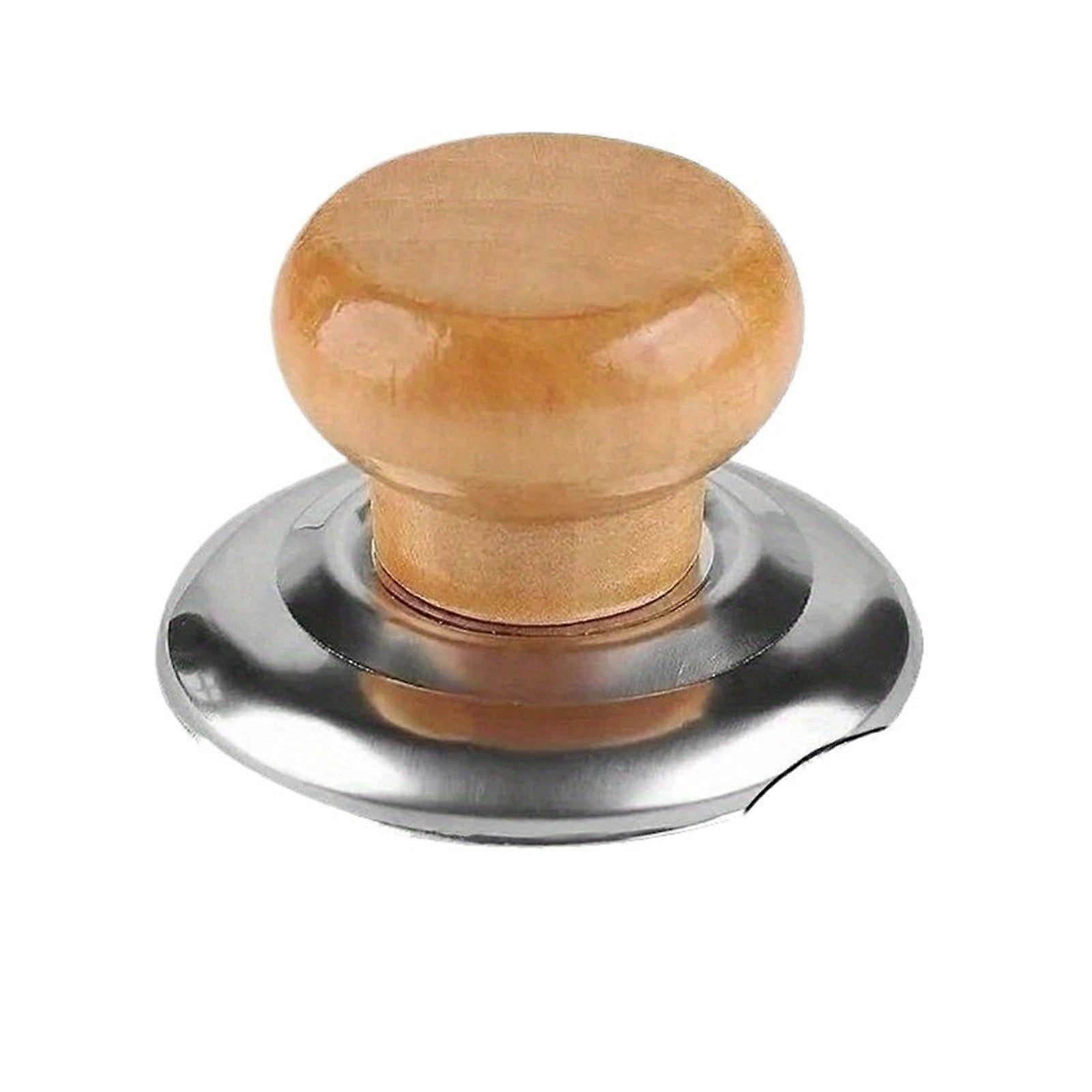 5pcs Wooden Pot Lid Knobs Replacement Handles for Kitchen Cookware Pan Covers Light Brown