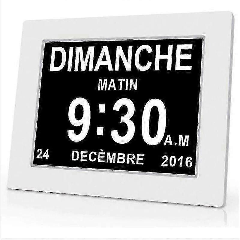 Custom Reminders Digital Clock With Automatic DST Adjustment, Calendar Clock For Elderly Dementia Alzheimers, Day Date Clock With Soft