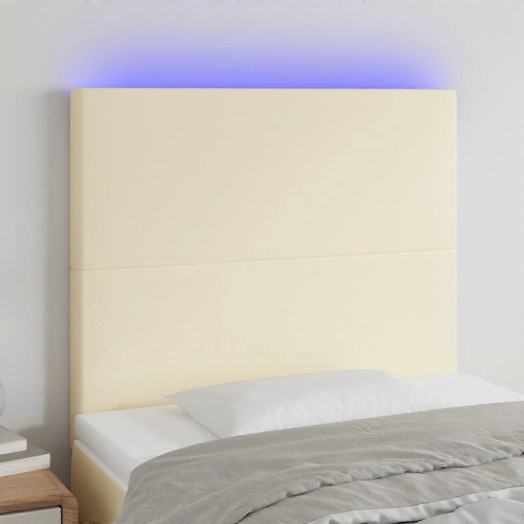 LED Kopfteil Creme 80x5x118/128 cm Kunstleder