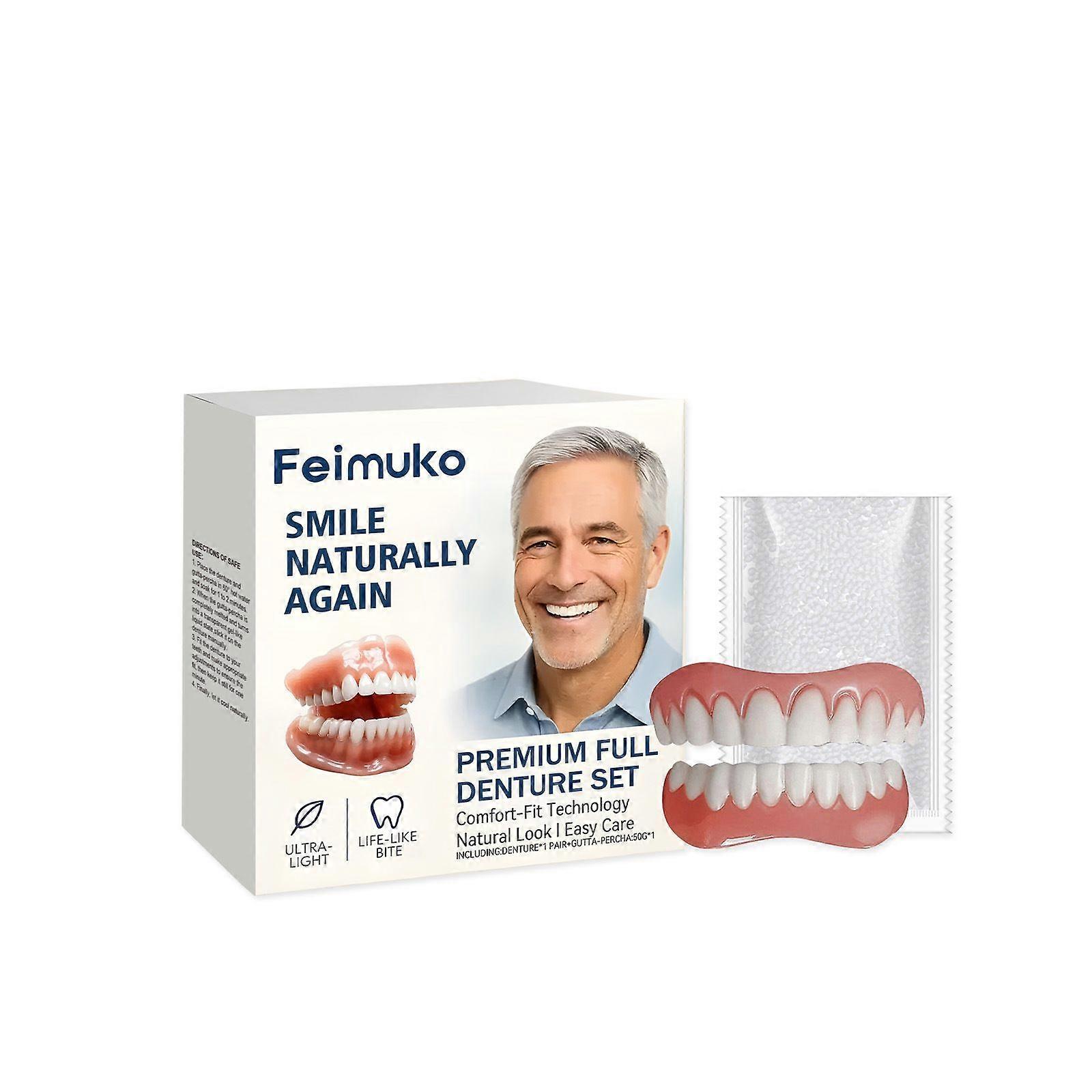 Feimuko Denture Fitting Kit - Resin Denture Fitting Kit - Comfortable fit, natural appearance, easy to care for.