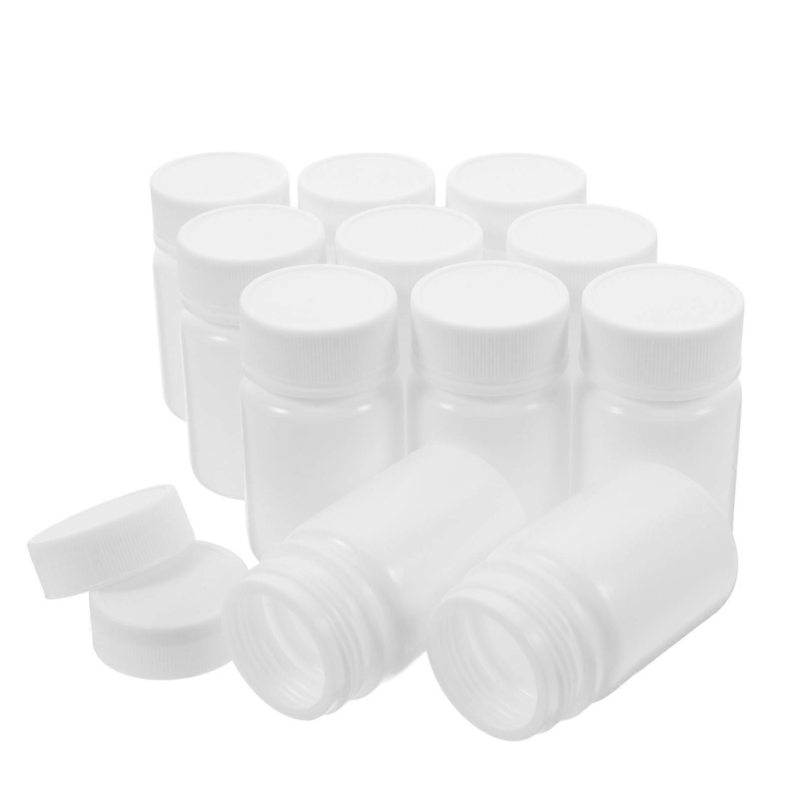 Solid Bottle Plastic Bottles for Medicine Organizer with Screw Caps 20Pcs