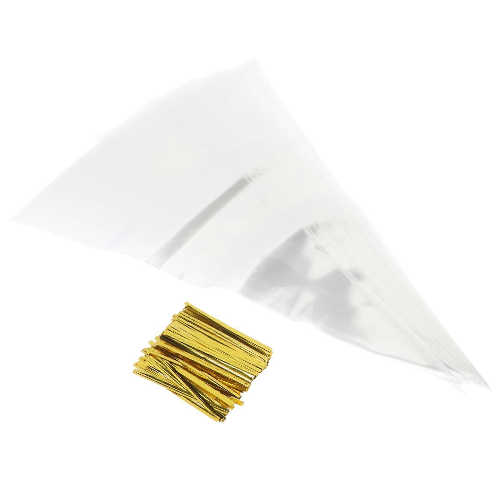 Cellophane  Bags Clear ConeShaped for Candy Popcorn Sweets with Twist Ties Party Favor
