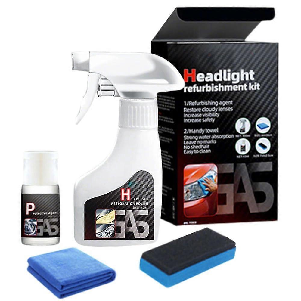 Headlight Restoration Kit for Yellow Foggy Lenses, Remove Oxidation and Restore Clarity, 1 Set