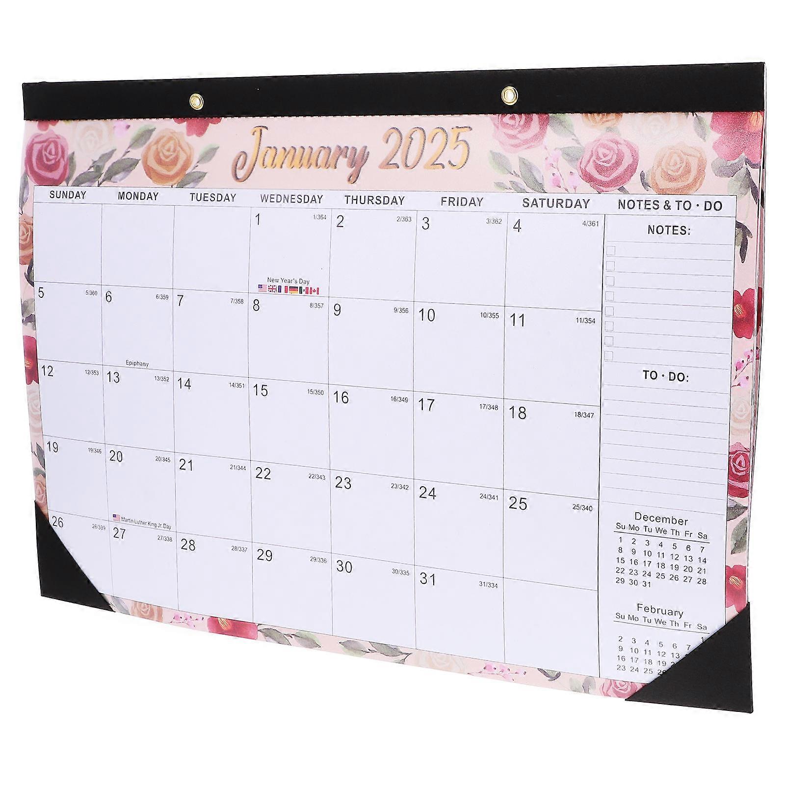 Time Planner Calendar 2025 with Hanging Function Multi-Use Monthly Note Calendar