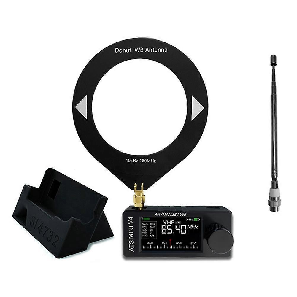 V4 ATS MINI SI4732 Full-Band DSP Radio with Bracket FM AM SSB LSB USB Receiver Built-in Hi-Z Headphone Amplifier Circuit