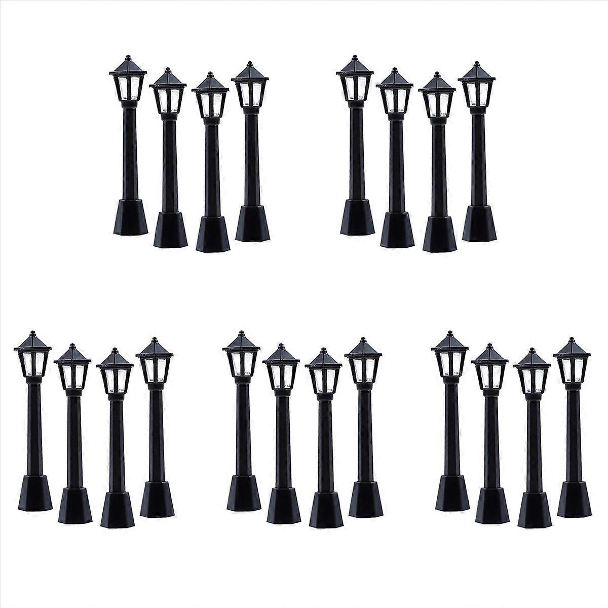 4Pcs Street Post Lights Model Railway Train Lamp Post Lights