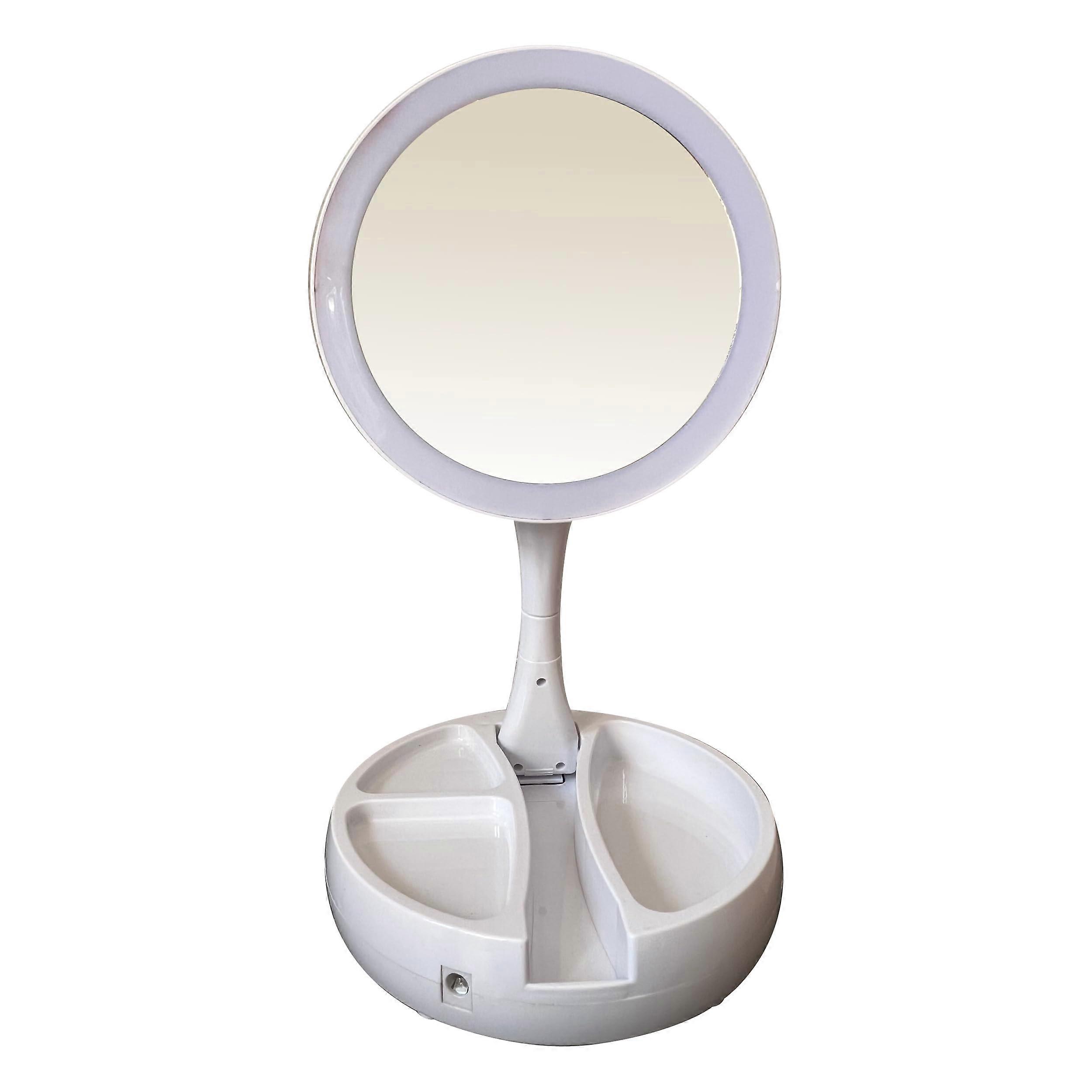 Lighted Makeup Mirror with 10x and 1x Magnification, LED Vanity Mirror Rechargeable or Battery Powered