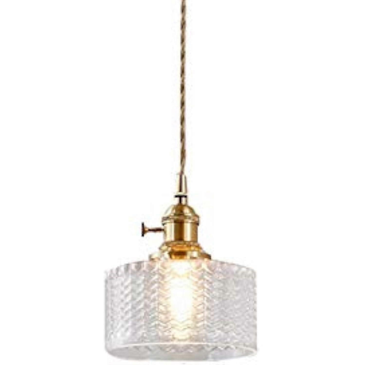 Modern Brass Pendant Light with Glass Shade, E27 Compatible, RustResistant for Dining Room