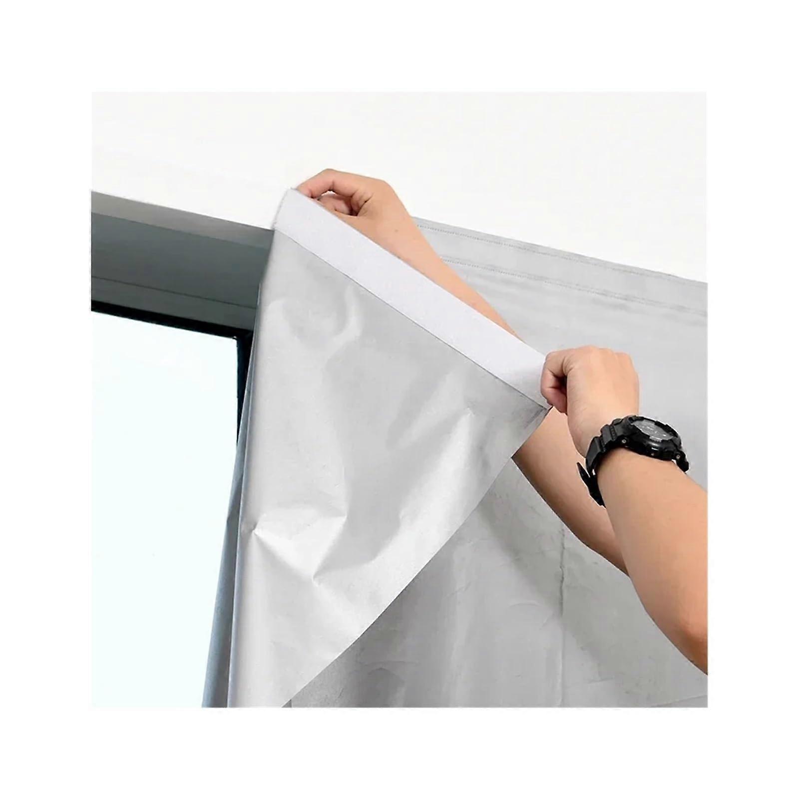 Blackout Curtains Stick On No Drill Instant Light Blocking Adhesive Window Shade 70.9x66.9in