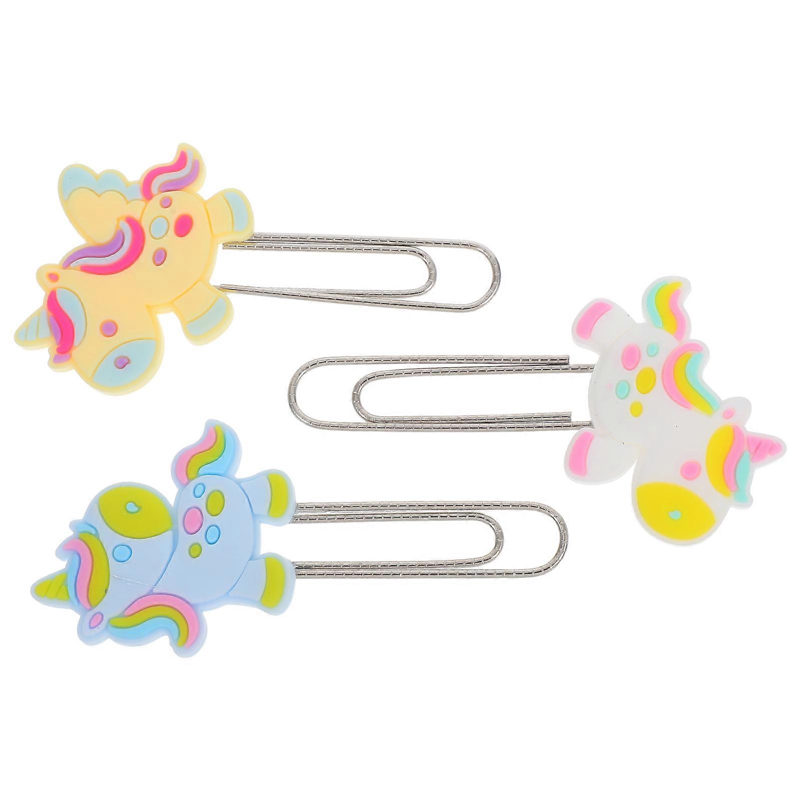 Cute Cartoon Paper Clips Bookmarks for Office Use 3Pcs Clips