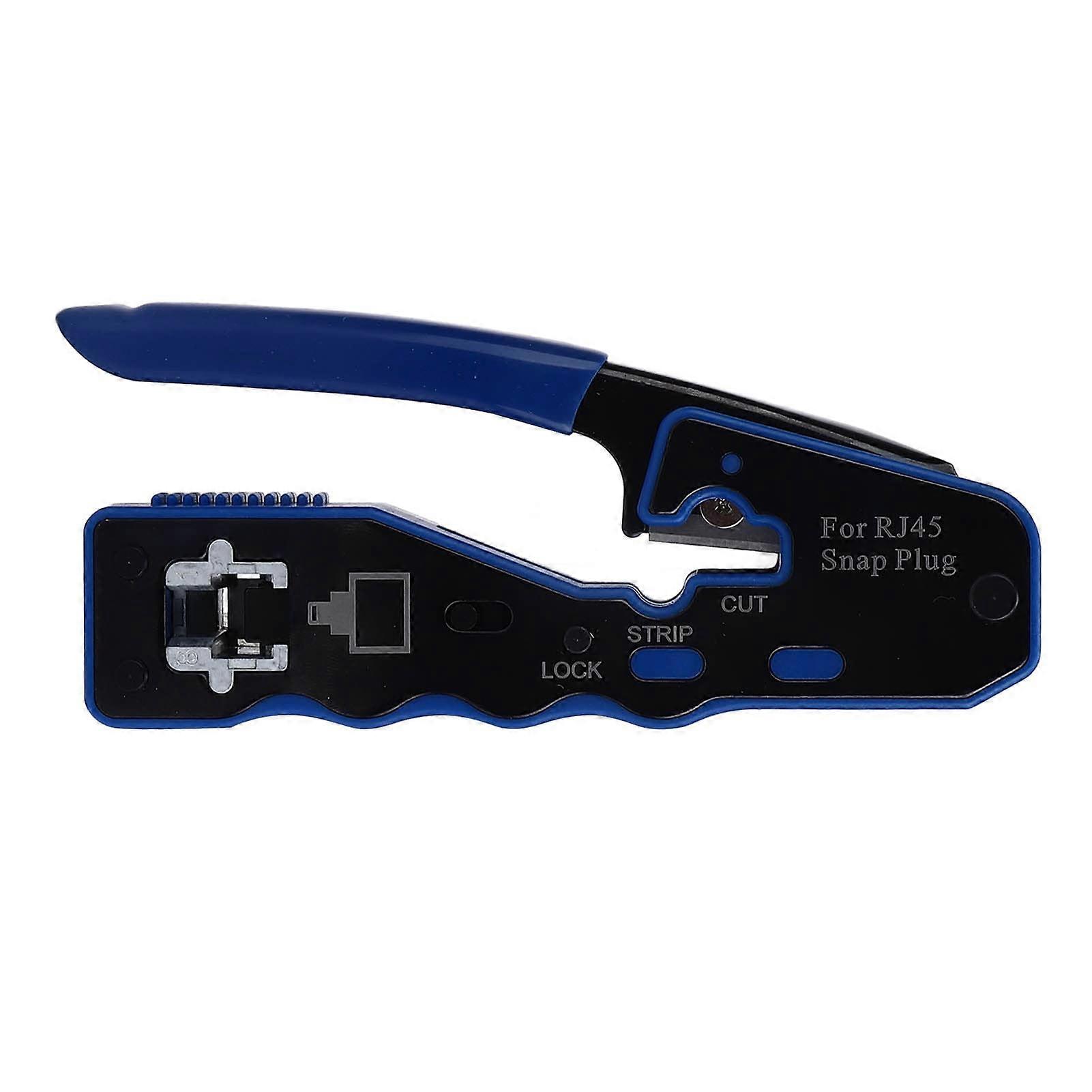 Network Cable Crimping Tool with Cutter and Stripper, Carbon Steel RJ45 Crimper for Ethernet