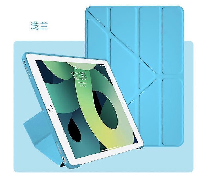 Case For Ipad Pro/air3 10.5-inch Light Blue Multi-function Folding Solid Color