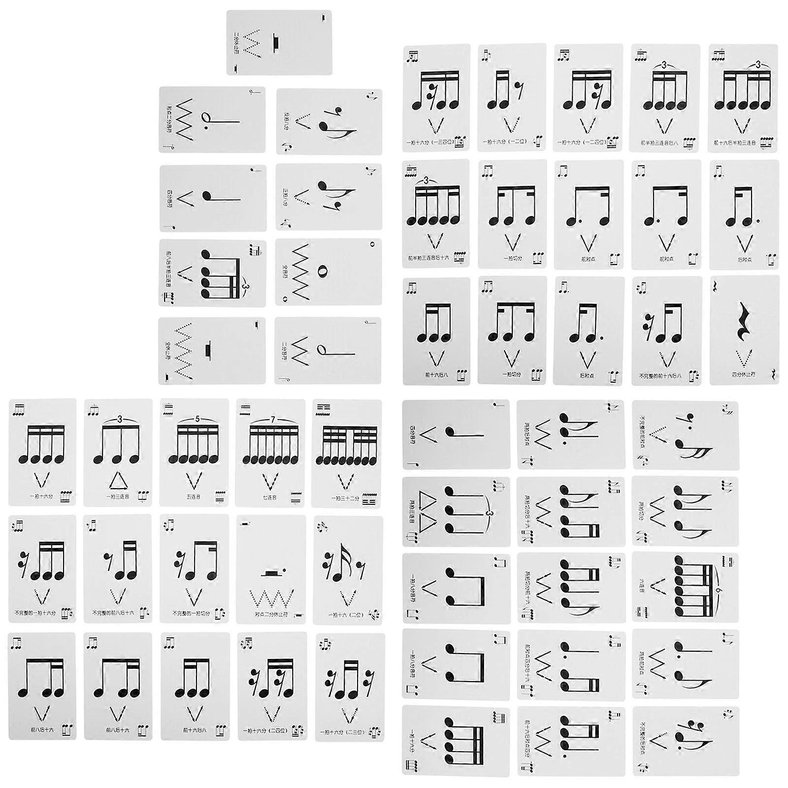 Beginner Music Rhythm Flashcards Set for Music Theory Practice Portable Study Tools with 52 Cards