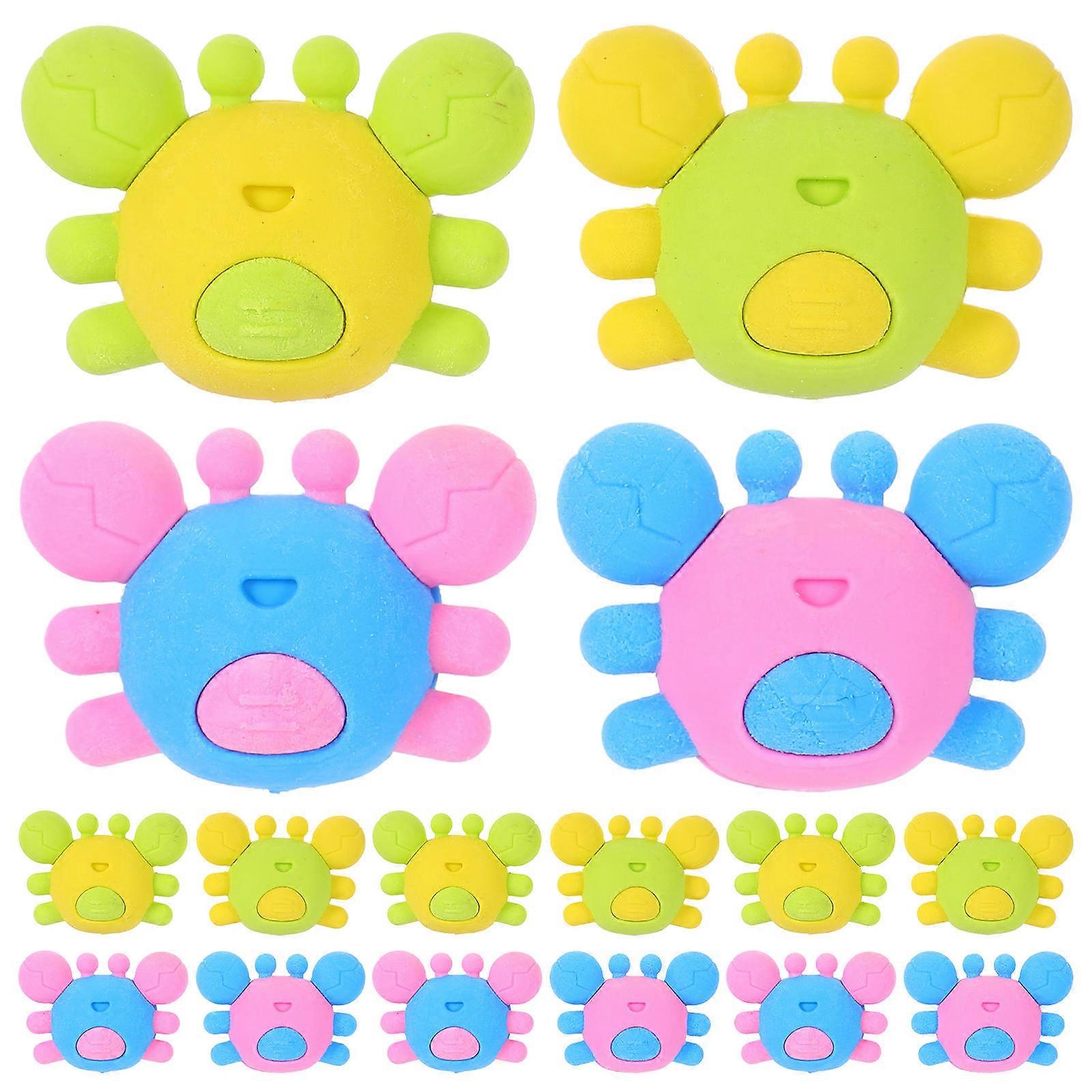 Learning Supplies Erasers Cartoon Crabs Erasers for Students 20Pcs Kit