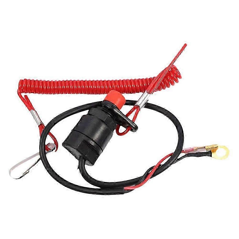 25-26 Outboard Engine Cord Kill Stop Safety Lanyard Tether Shutdown Pull Cord Switch