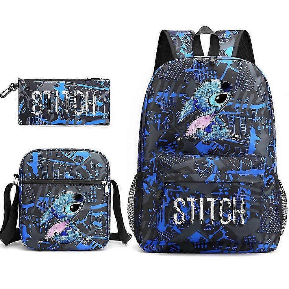 25-26 Lilo Stitch Printed Backpack Casual Student School Bag Three-piece Set