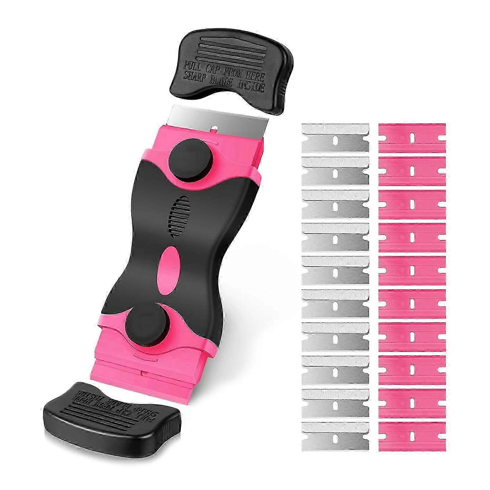 Dual-Head Scraper Tool with 20pcs Replacement Blades, Non-Scratch Multi-Purpose Cleaning Razor Scraper 25-26