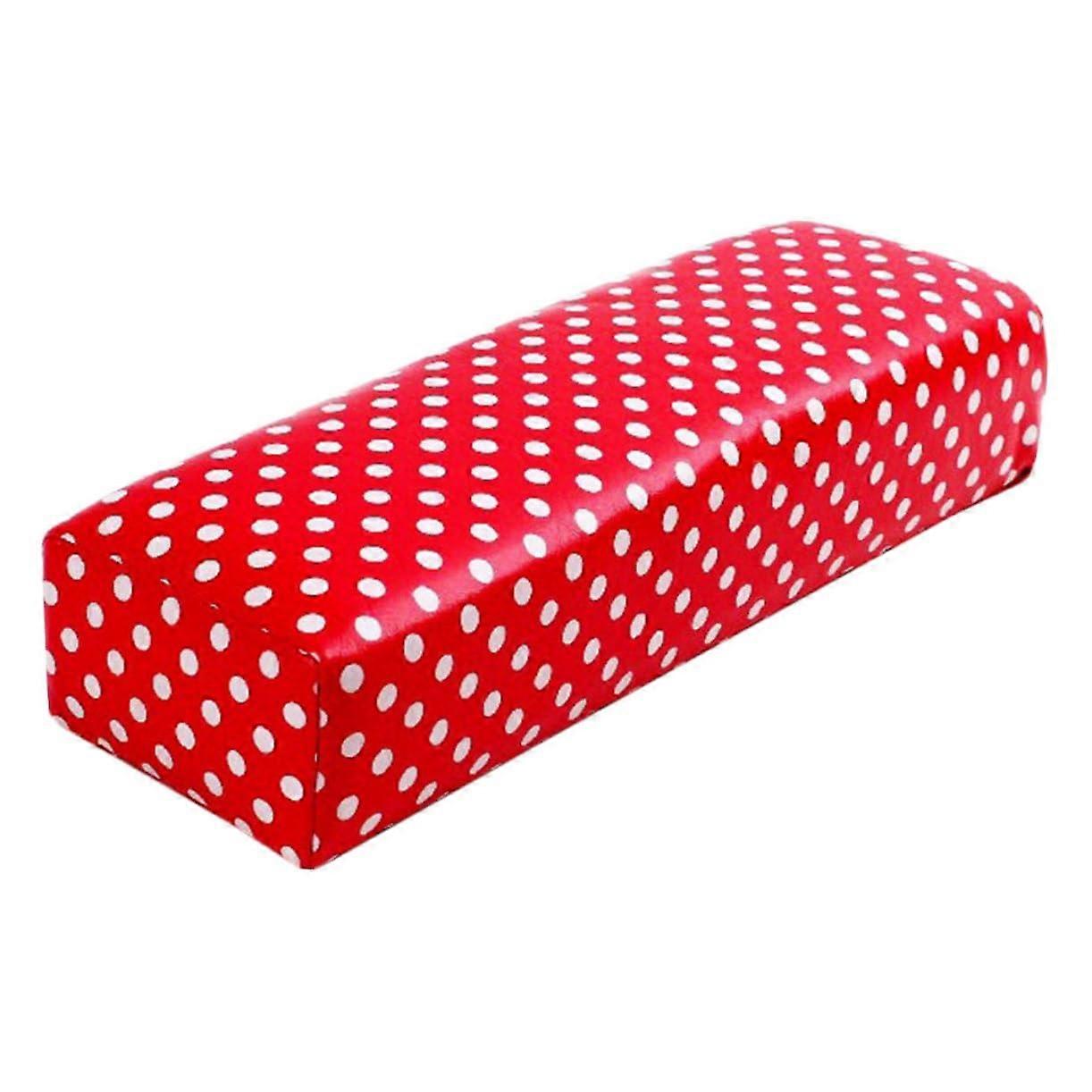 Nail Hand Rest Cushion Splashproof Leather Manicure Arm Support with Stylish Dot Design