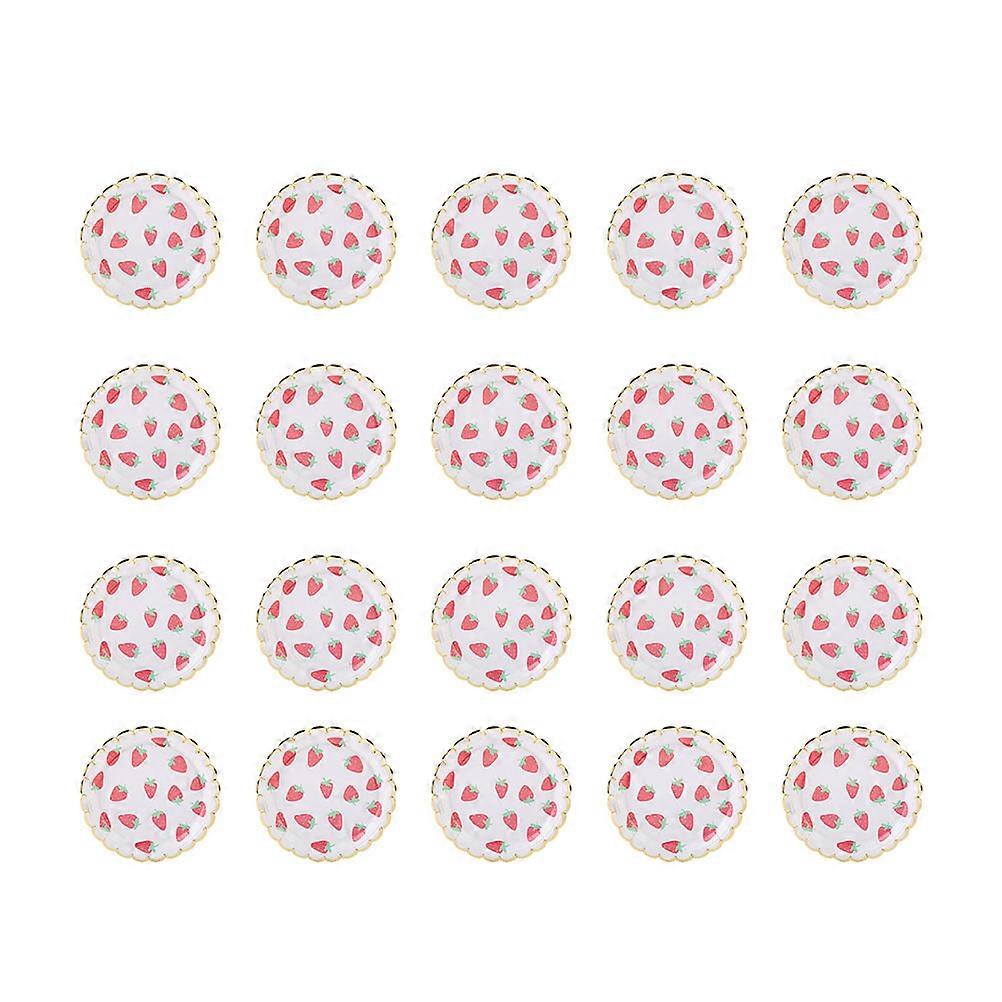 Paper Tableware Pink Fruit Design for Party Use 20Pcs Plates