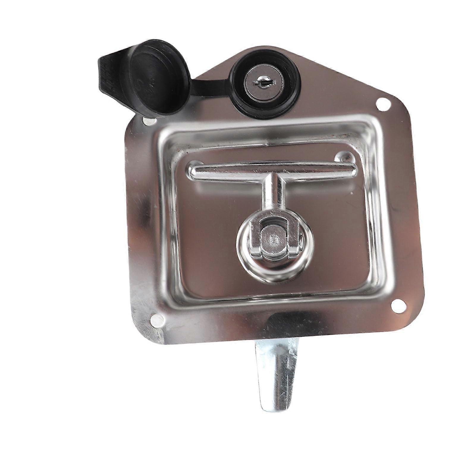 Stainless Steel T Handle Tool Box Lock with Keys, Folding Latch for Garage and Workshop Storage