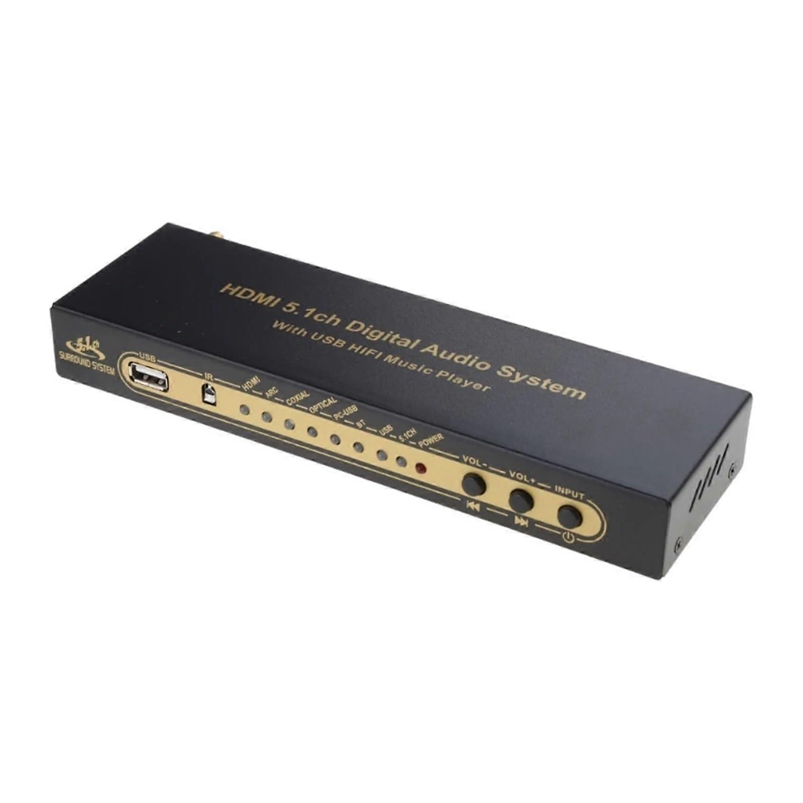 Immersive 5.1 Surround Sound Decoder with AC3 Audio Support for Home Theater, EU Plug