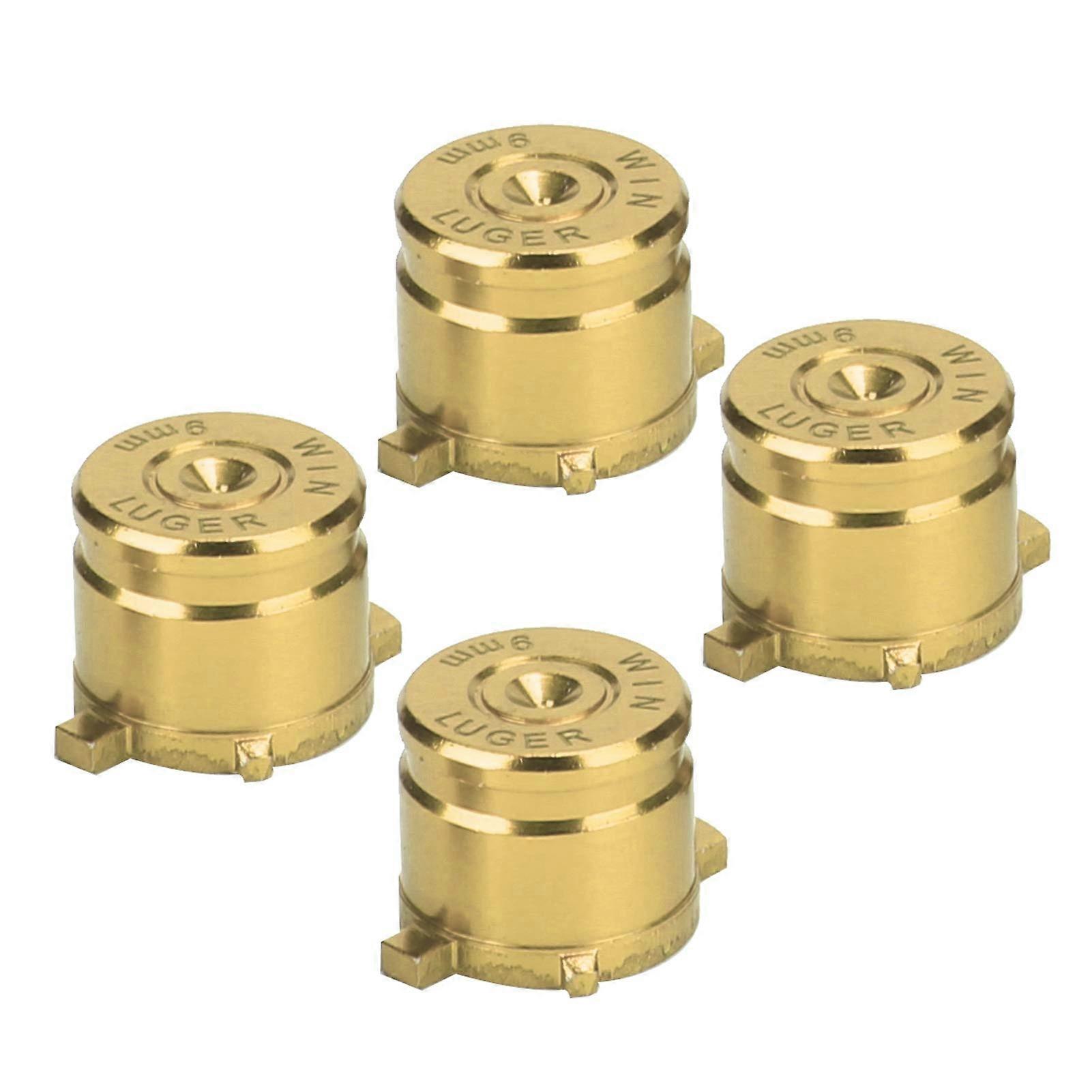 Golden Aluminum Alloy Buttons for PS4 Controller with Accurate Matching and Scratchproof Durable Design