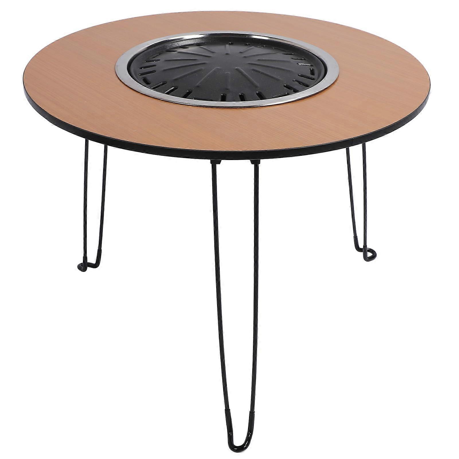 Portable Folding Fire Pit Table 8 Piece Set for Outdoor Camping BBQ with Durable MultiFunction Design