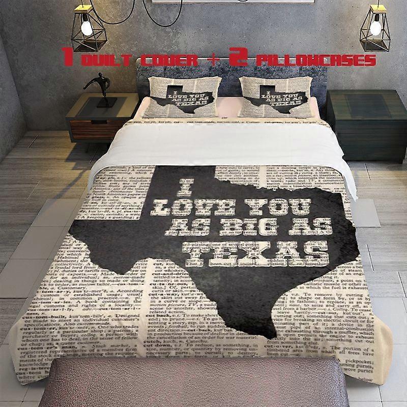 3pcs Texas Themed Bedding Set with Printed Design Multi Color Patterns