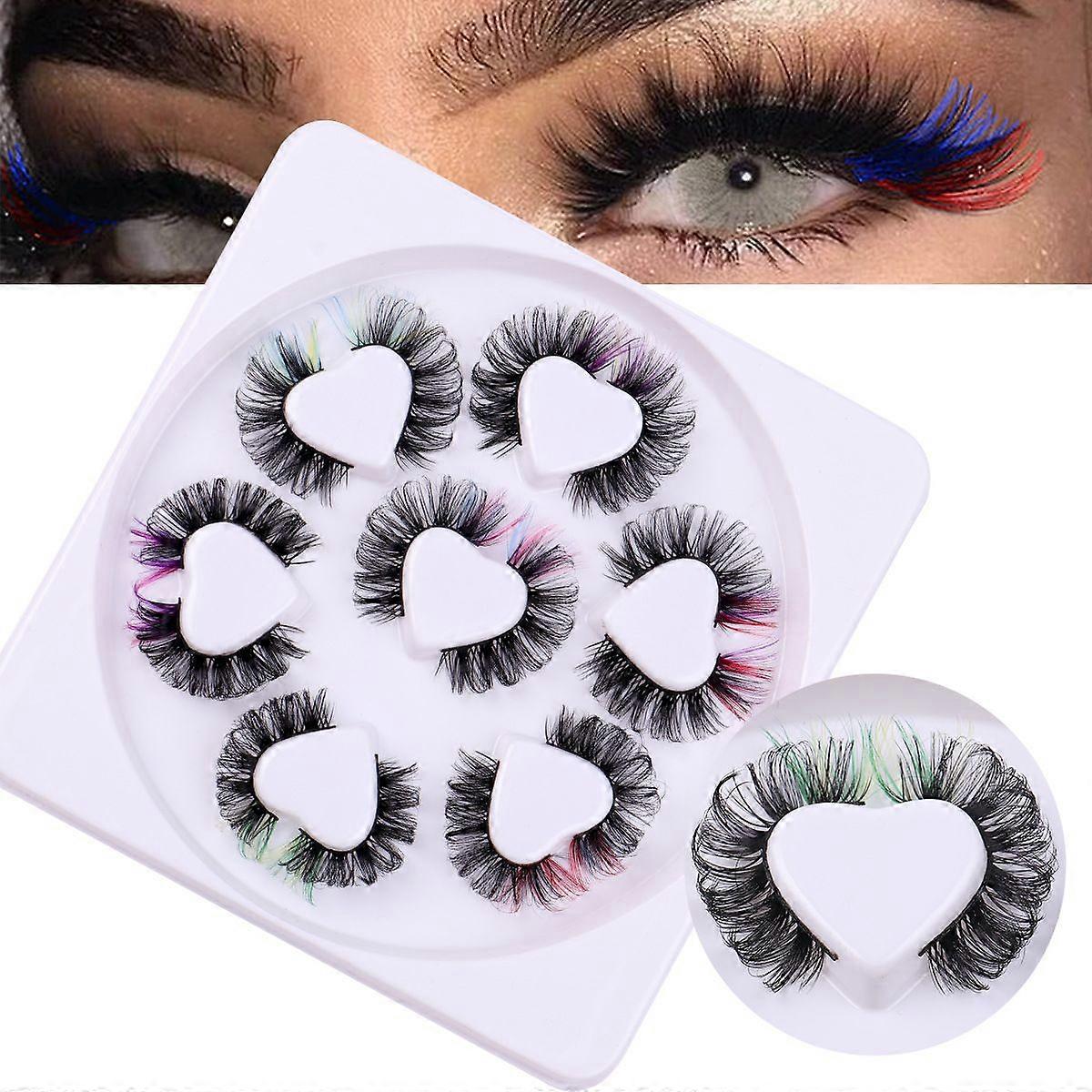Colourful False Eyelashes 7 Pairs Stage Makeup Eyelashes
