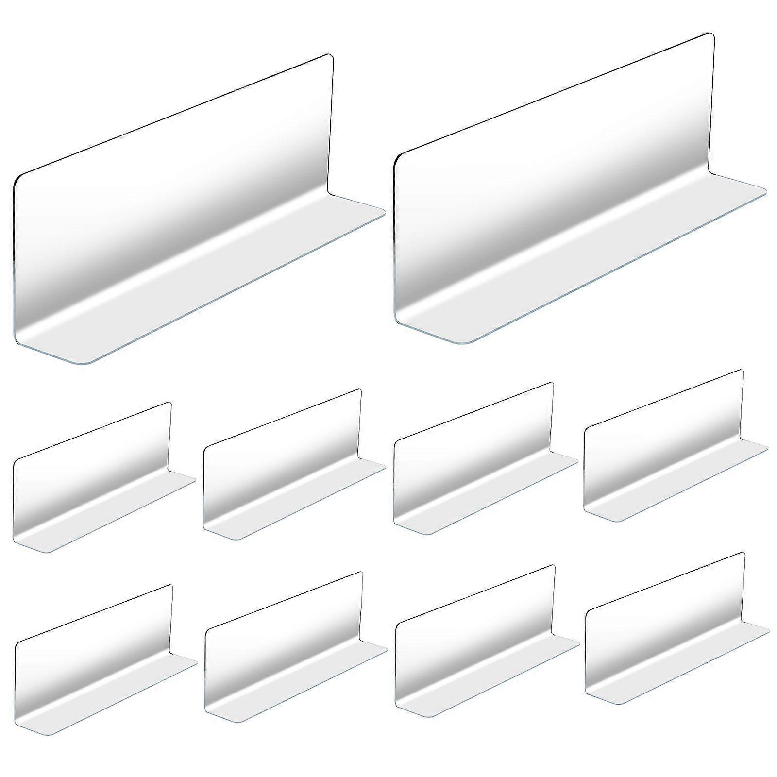 10pcs Plastic Shelf Divider Side Splitters Supermarket Classification Racks