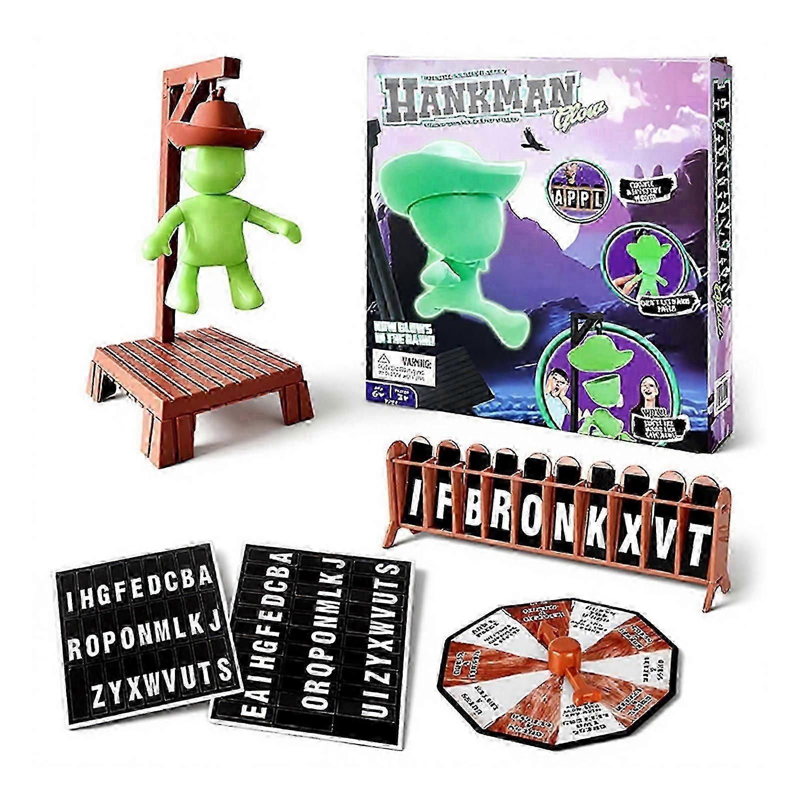 Jeu du pendu magnétique : devinez le mot mystère ! Jeu de voyage phosphorescent, devinez qui est le coupable avant que Hank ne tombe ! Pour enfants et familles - XN