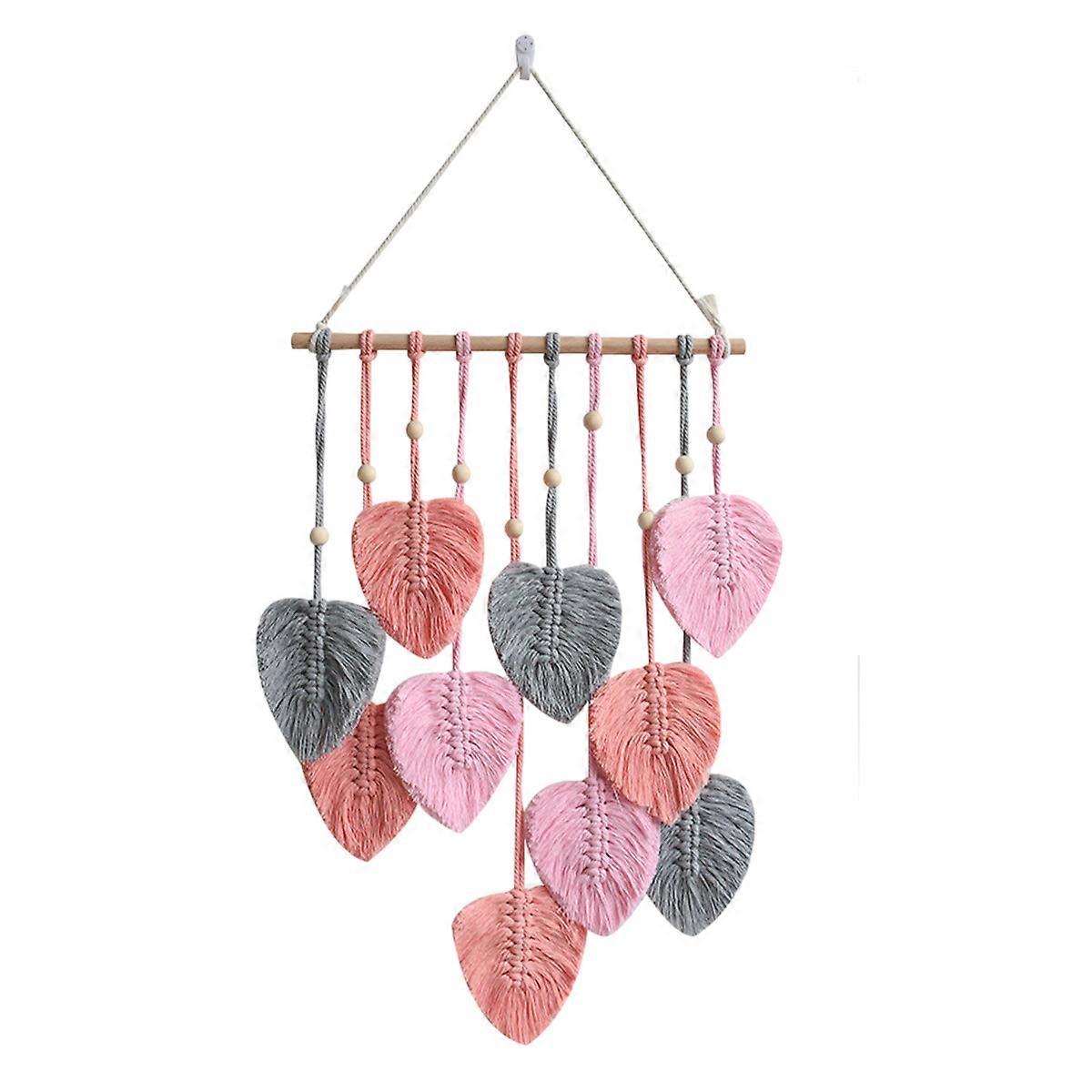 Macrame Wall Hanging Leaves - Large Chic Feather Wall Hanging Boho Wall Decor