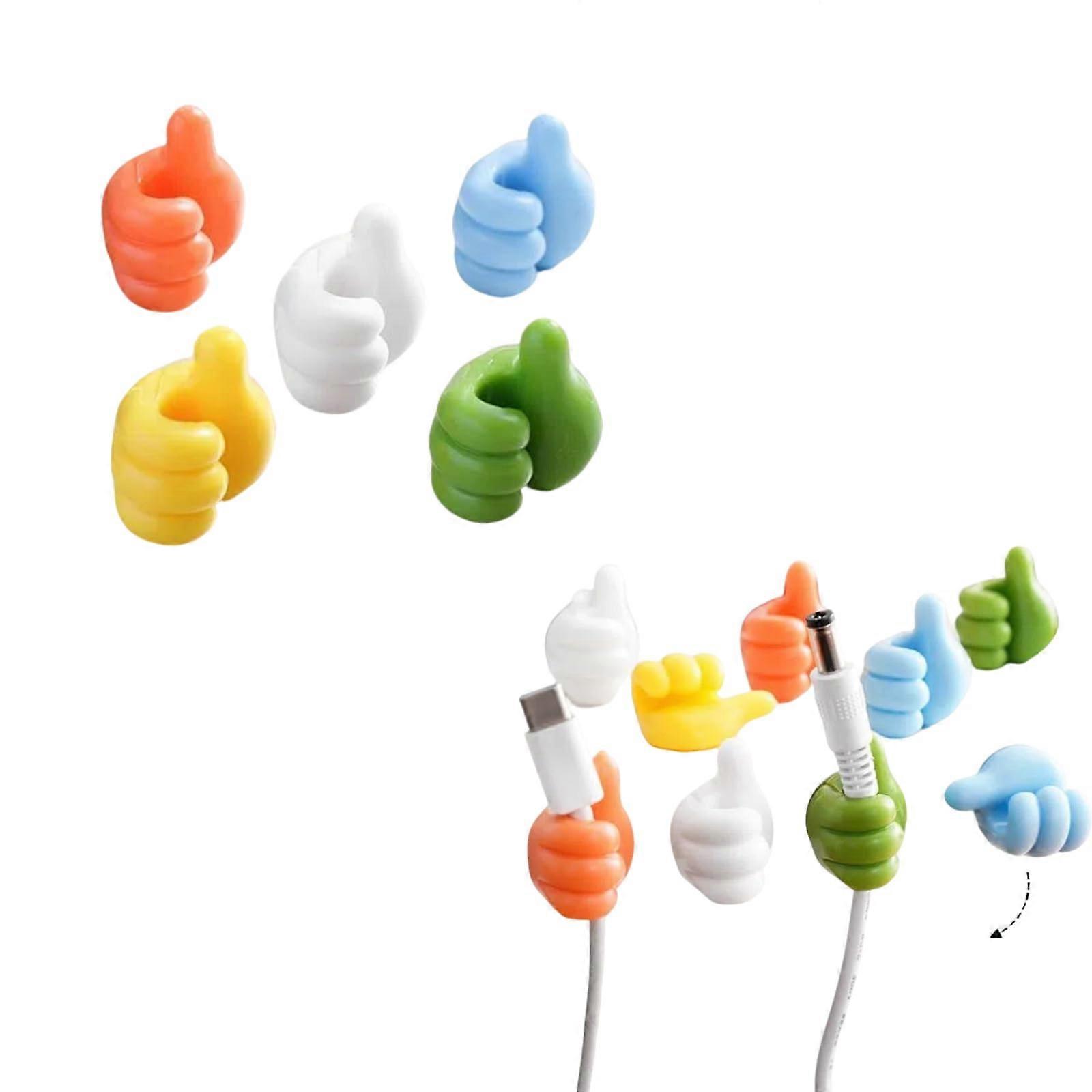 Cable Organizer Clips 5Pack MultiColor Adhesive Cord Holders for Desk and Wall