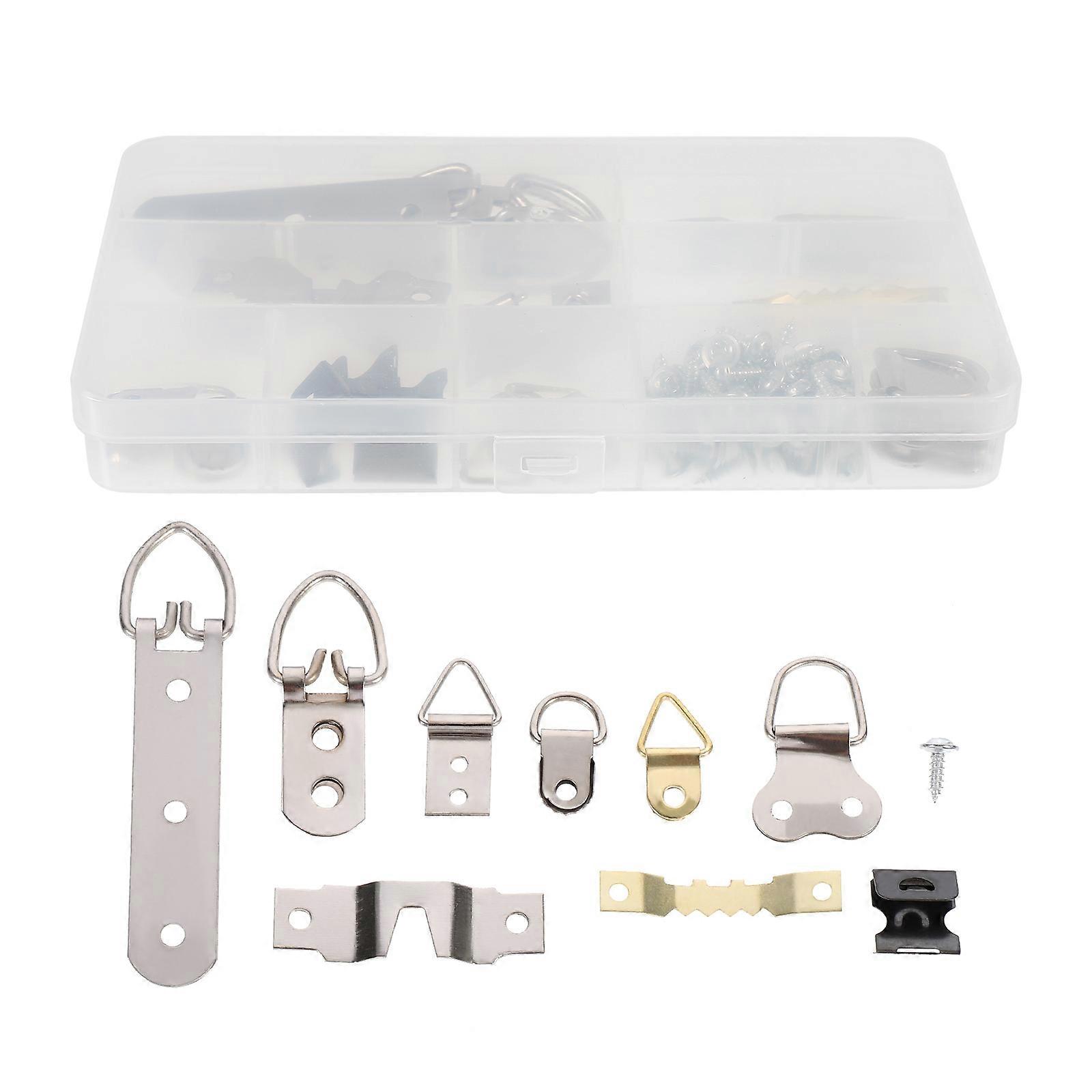 Silver Photo Frame Hooks Non-Marking Nails with 192Pcs for Wall Hanging