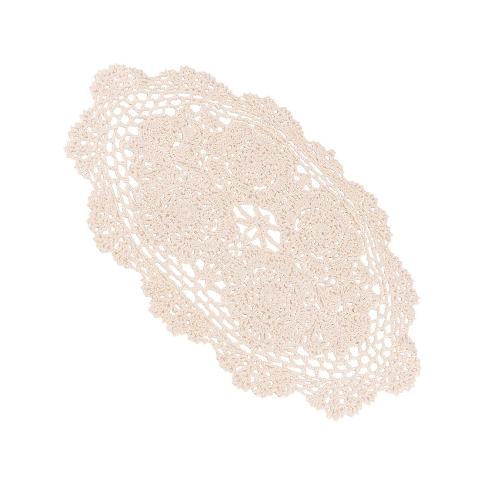 Retro Style Mat Hand-Made Crochet for Decoration 1Pcs Table Mat