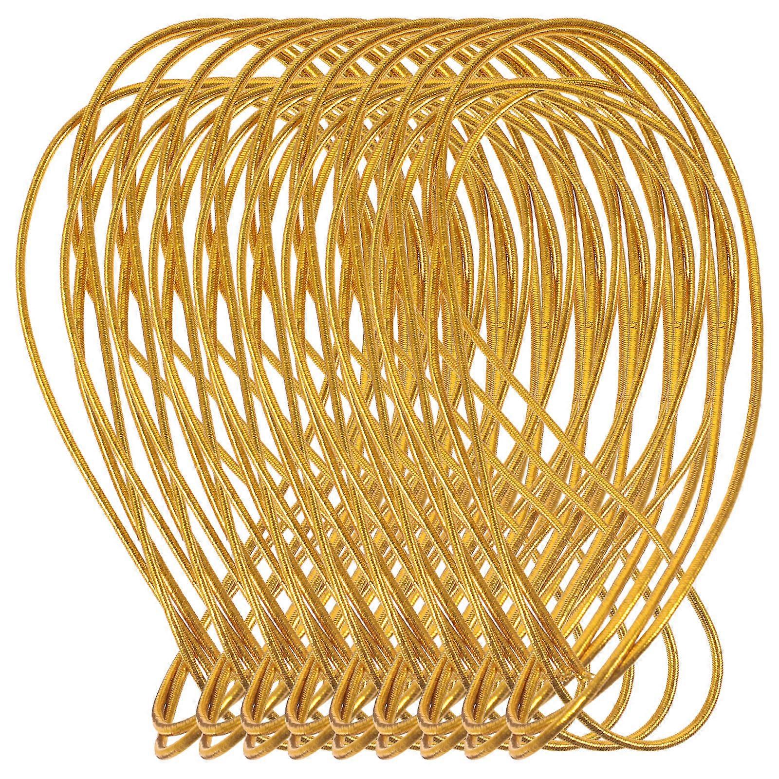 Elastic Cord Bracelets Tag Lanyard String for DIY Use 1 Roll Golden