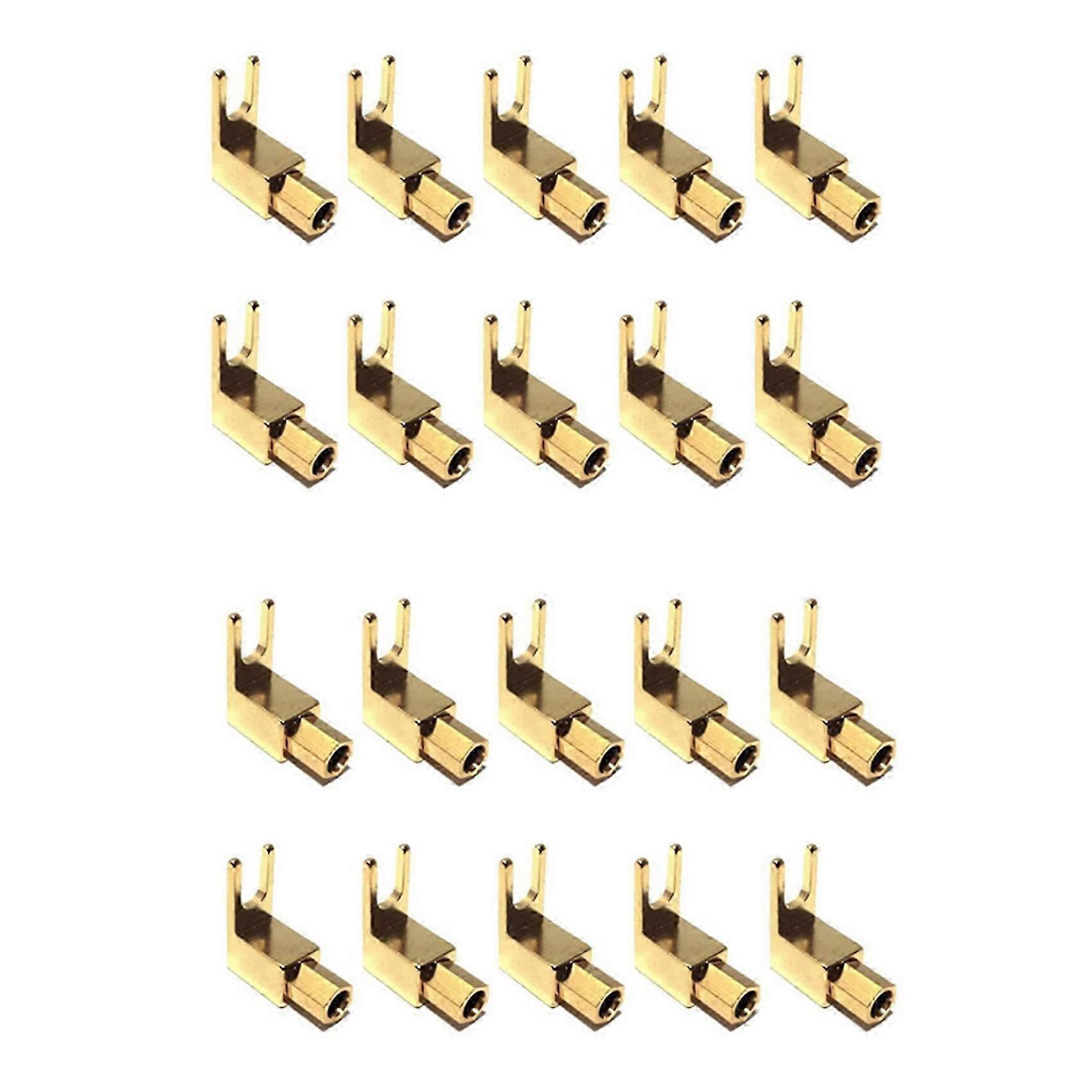 Right Angle Spade Fork & Binding Post - 4mm Banana Plug Socket - Spade Fork Connector for Speaker &
