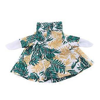 Hawaii Duck Outfit Lapel Pet Duck Clothing Tropical Leaf Print Costume for Pet Ducks And Geese Parties Beach Seaside Outings Dress-up