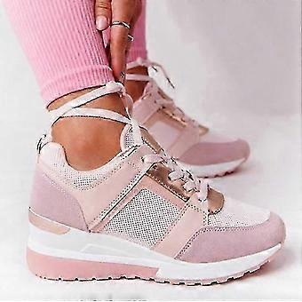 Schnür-Keil-Sportschuhe für Damen, vulkanisiert, bequem, zxl