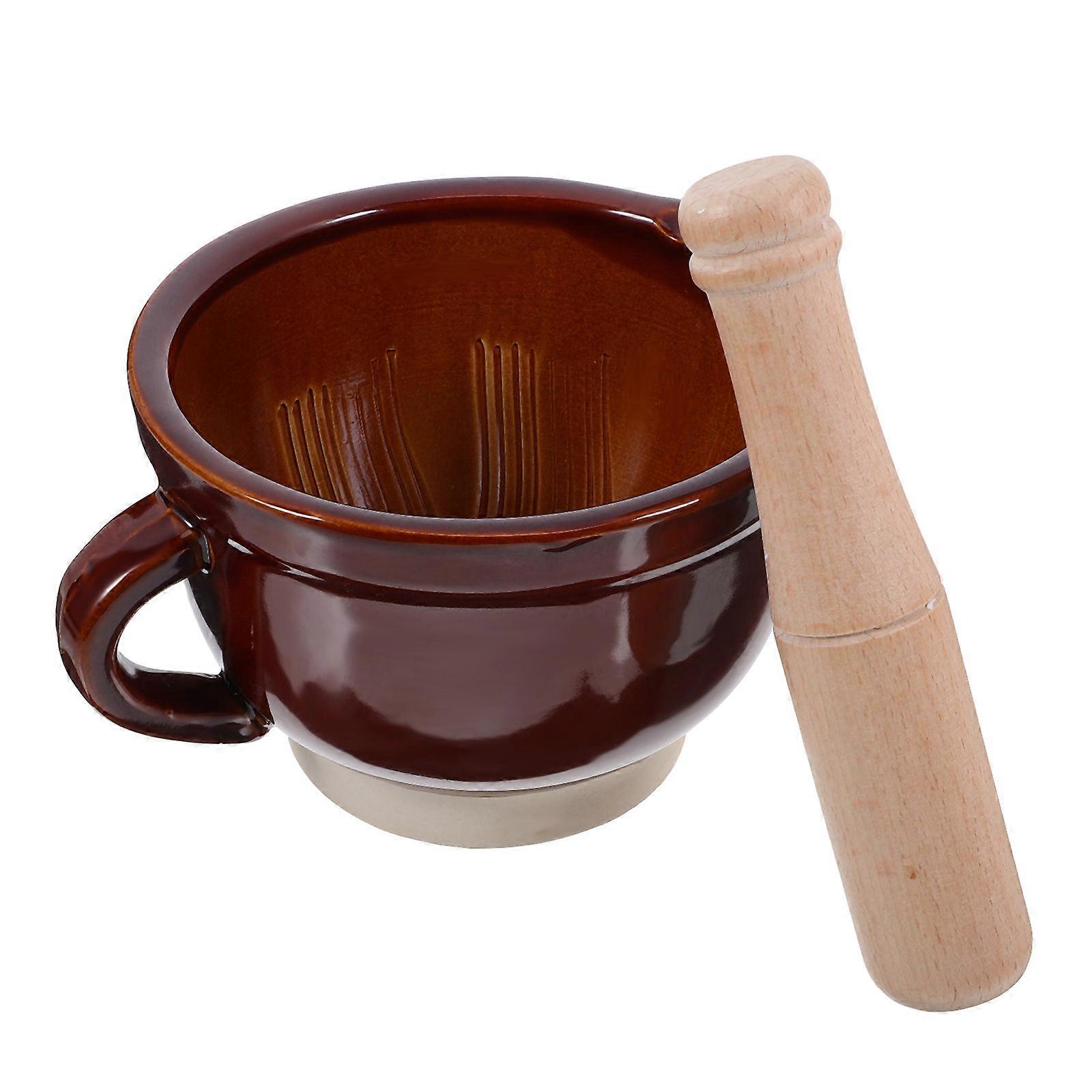 Ceramic Garlic Bowl Grinder for Kitchen Mashing Function 1Set