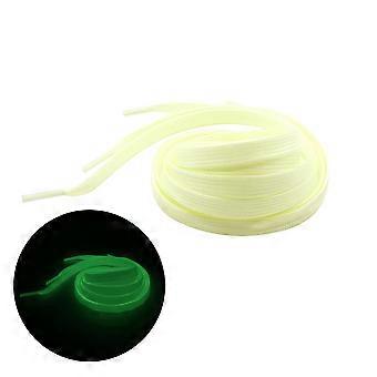 1 Pairs Sports Luminous Shoelace Glow In The Dark Night Color Fluorescent Shoelace Athletic Flat Shoe Laces (Light Yellow)