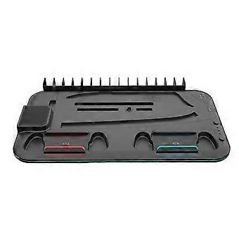 For PS5 Cooling Stand With Controller Charger Sturdy Abs Anti‑Scratch Materials Overnight Charging
